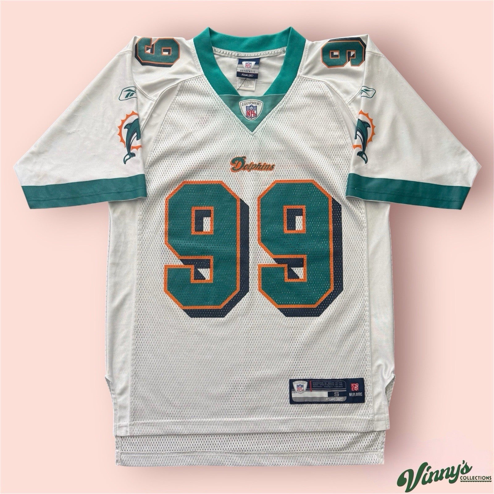Reebok NFL Miami Dolphins Jason Taylor Football Jersey Mens Small