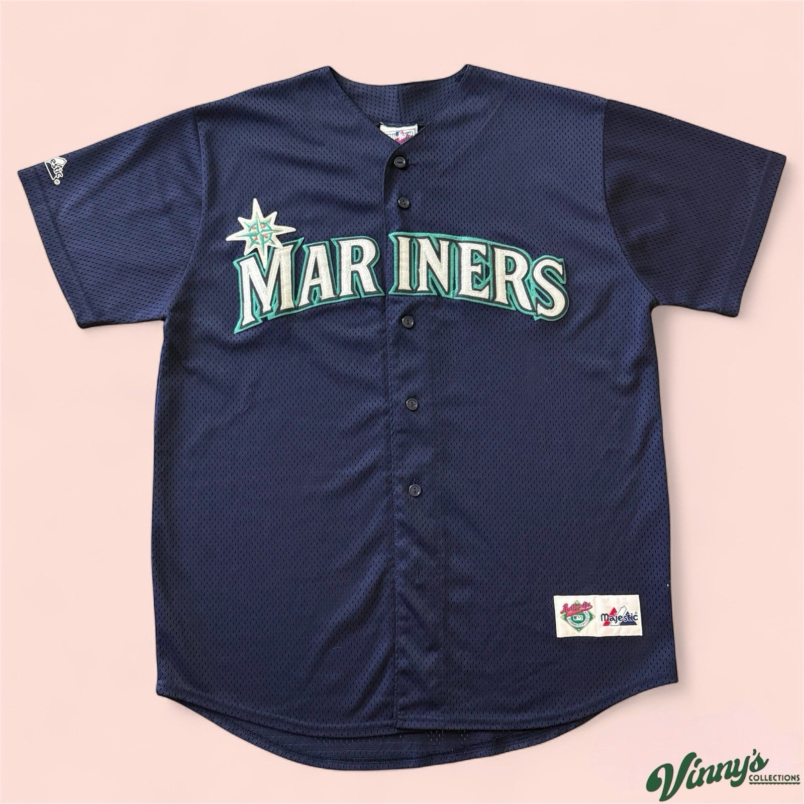 Majestic MLB Seattle Mariners Baseball Shirt Mens Large