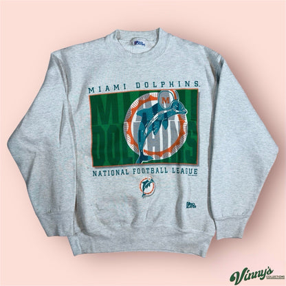 Vintage Pro Player NFL Miami Dolphins Football Sweatshirt Mens Medium