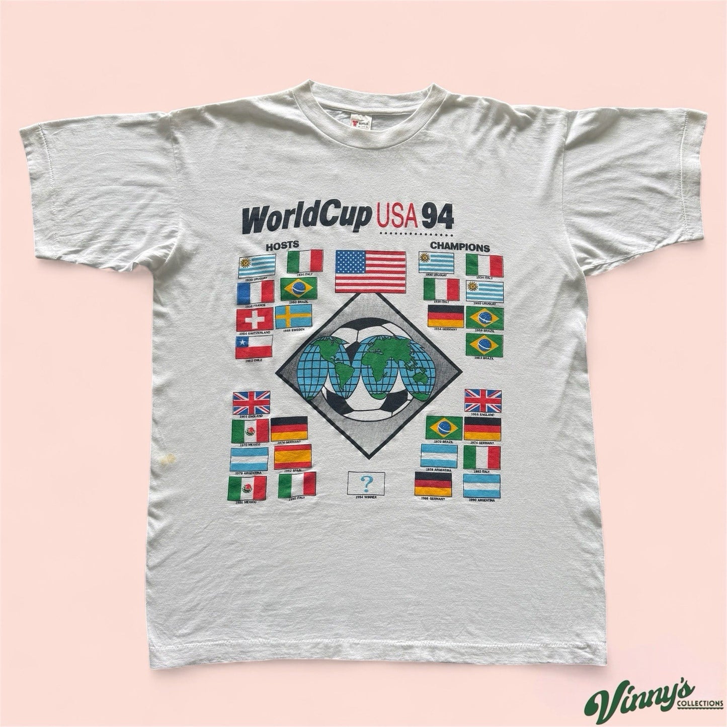 Vintage 1994 World Cup Nations Soccer Shirt Mens XL