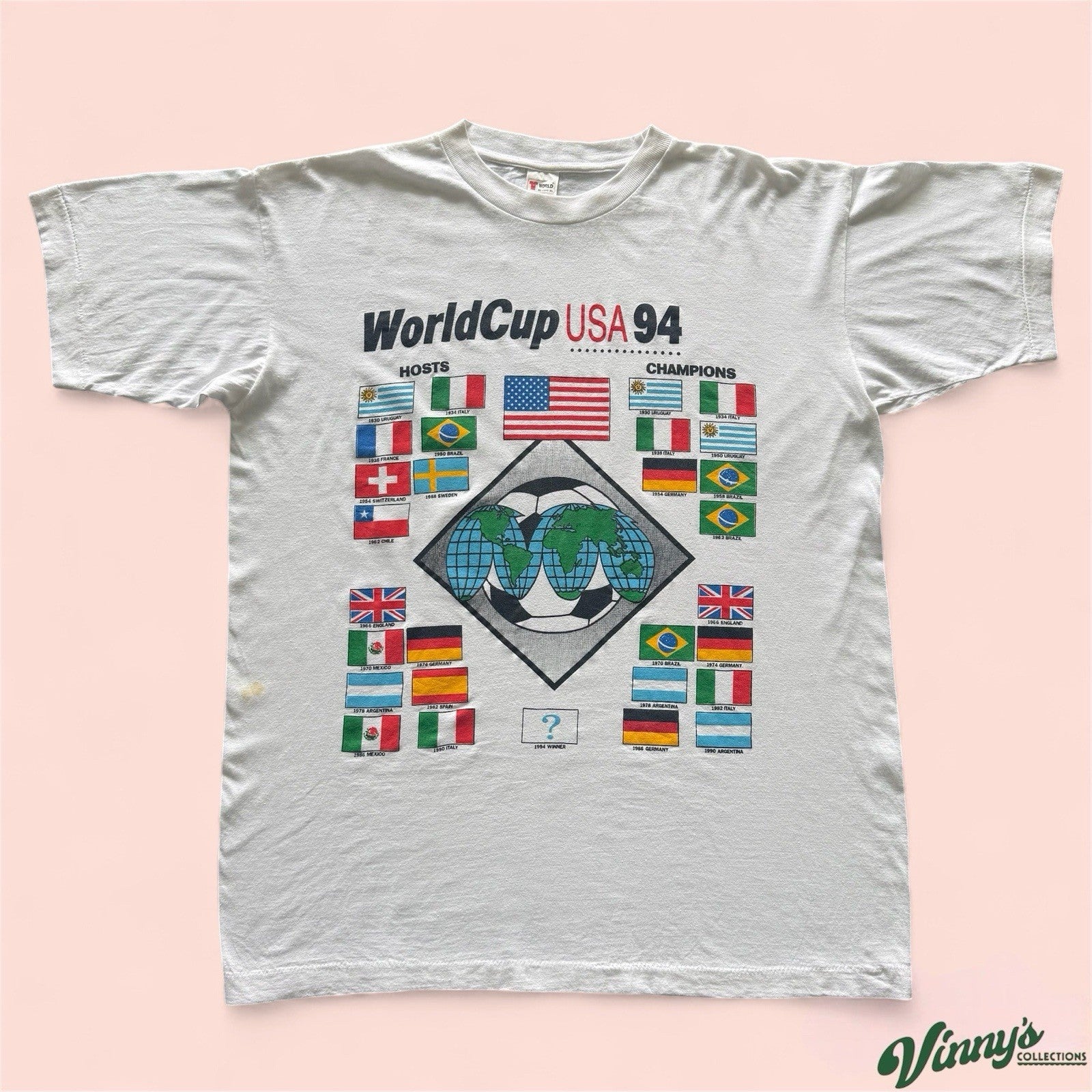 Vintage 1994 World Cup Nations Soccer Shirt Mens XL