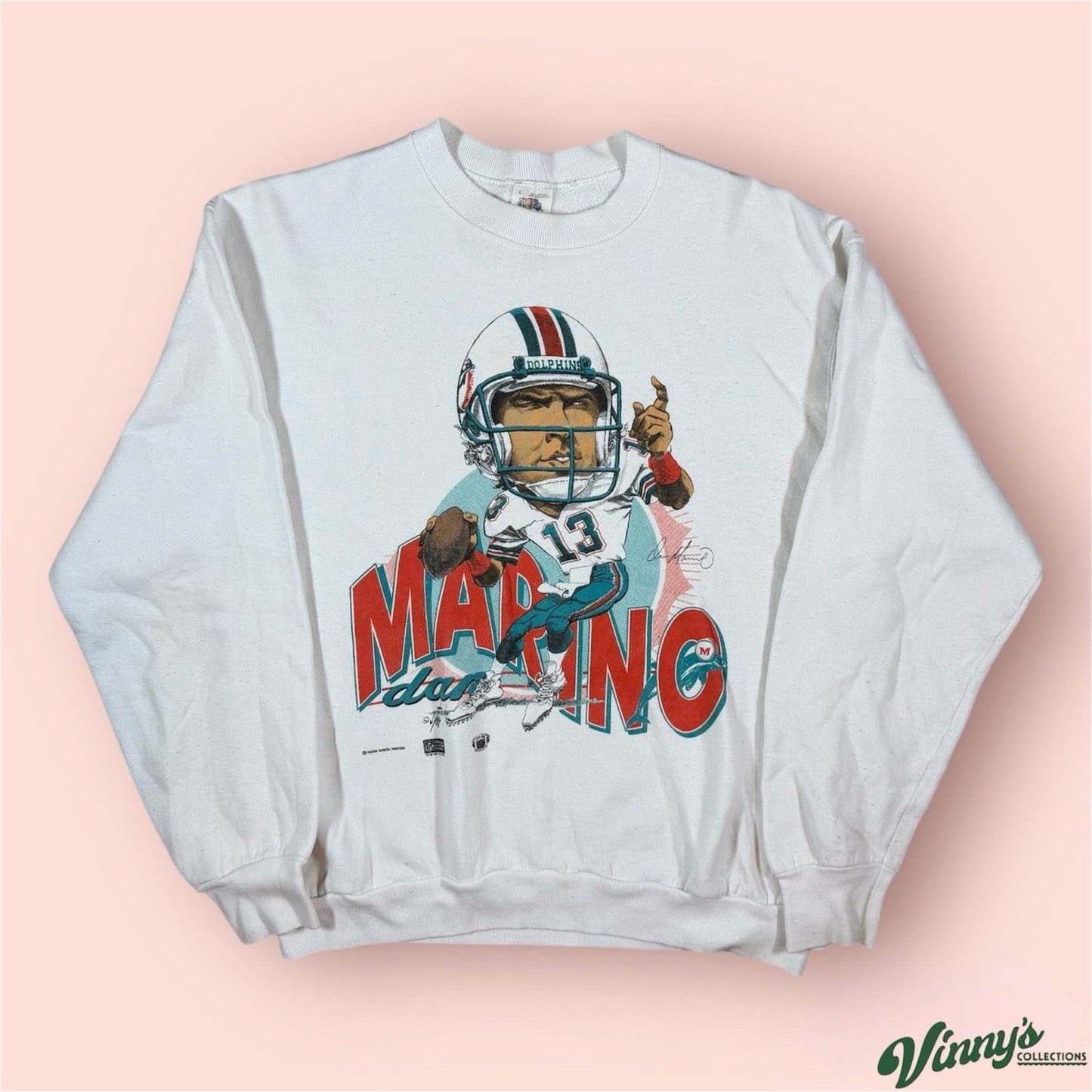 Vintage NFL Miami Dolphins Dan Marino Football Sweatshirt Mens Large