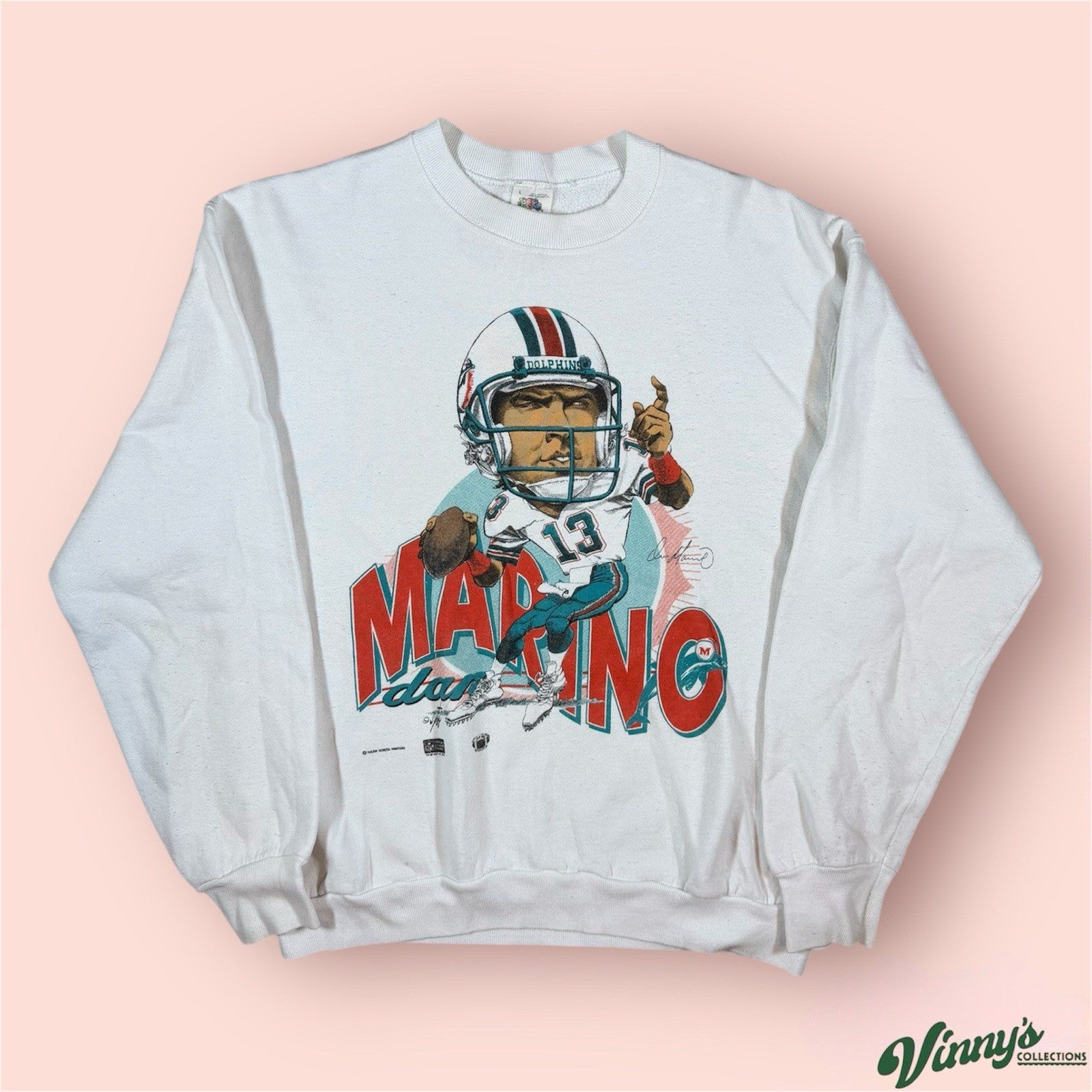 Vintage NFL Miami Dolphins Dan Marino Football Sweatshirt Mens Large