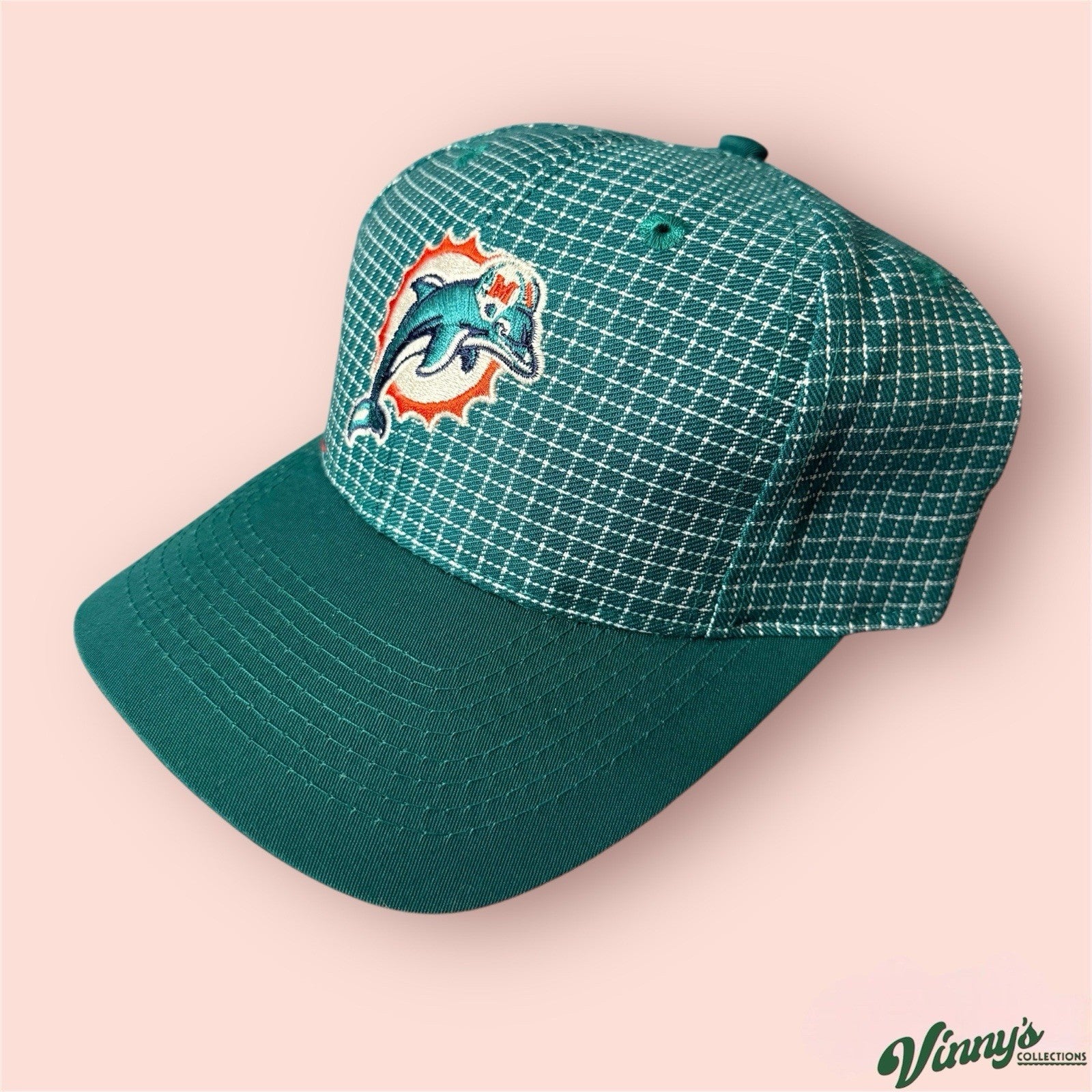 Vintage Logo 7 NFL Miami Dolphins Football Plaid SnapBack Hat