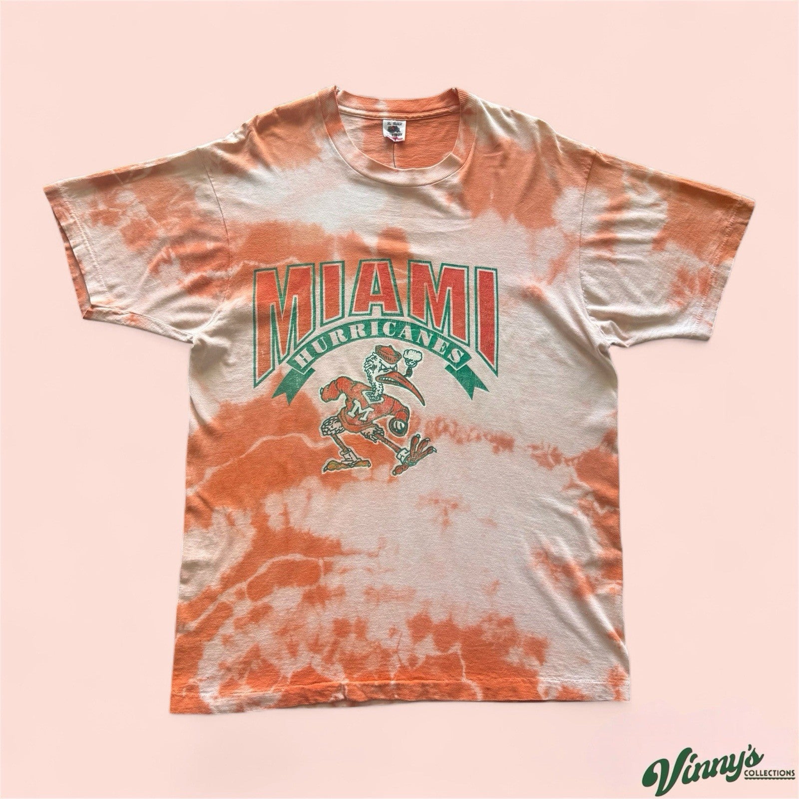 Vintage NCAA Miami Hurricanes Tie Dye College Shirt Mens XL