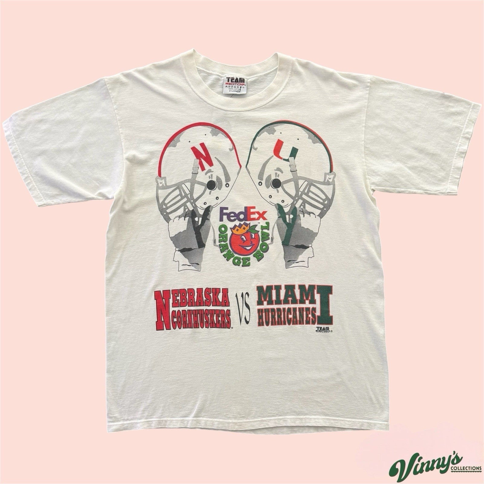 NCAA Miami Hurricanes Nebraska Cornhuskers College Football Shirt Mens XL