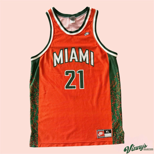 Nike NCAA Miami Hurricanes #21 College Basketball Jersey Mens XL
