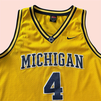 Nike NCAA Michigan Wolverines #4 Chris Webber College Basketball Jersey Mens XL