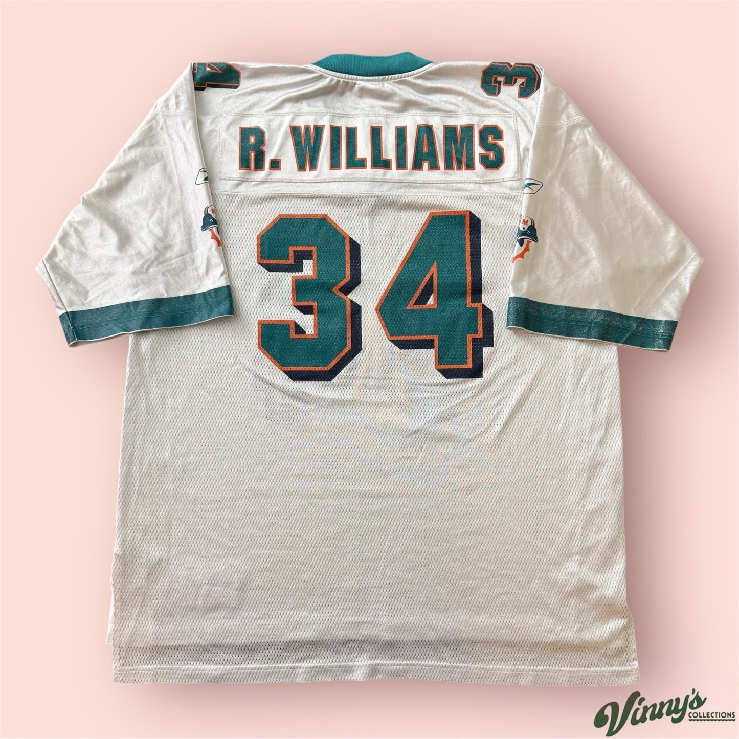 Reebok NFL Miami Dolphins Ricky Williams Football Jersey Mens XL