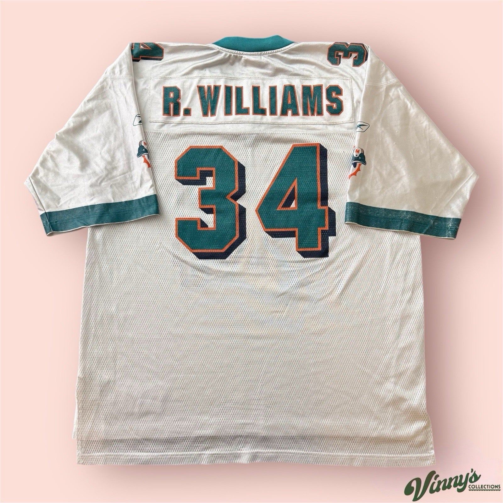 Reebok NFL Miami Dolphins Ricky Williams Football Jersey Mens XL