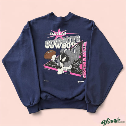 Vintage 1993 NFL Dallas Cowboys Marvin Martians Football Sweatshirt Mens XL