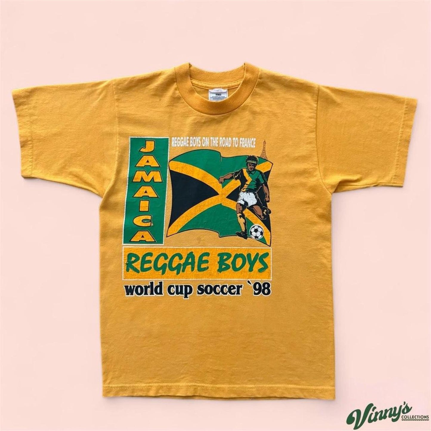 Vintage 1998 Jamaica Reggae Boys Fifa World Cup Soccer Shirt Youth Large