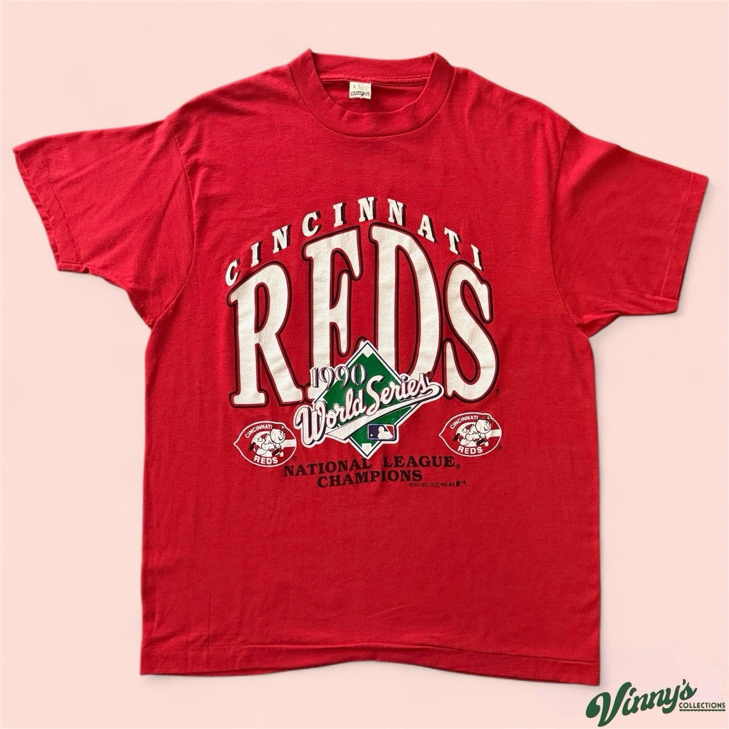 Vintage 1990 Screen Stars MLB Cincinnati Reds Baseball Shirt Mens Large