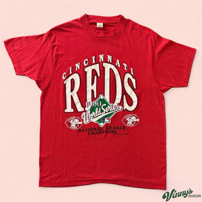 Vintage 1990 Screen Stars MLB Cincinnati Reds Baseball Shirt Mens Large