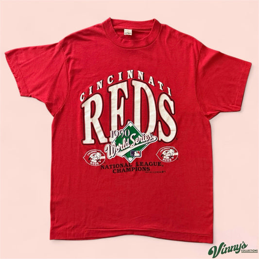 Vintage 1990 Screen Stars MLB Cincinnati Reds Baseball Shirt Mens Large