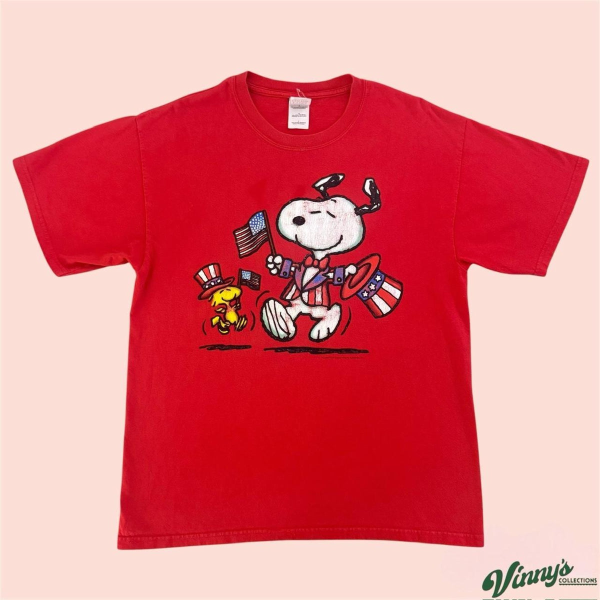 Vintage Peanuts Snoopy 4th of July Uncle Sam Shirt Mens Large