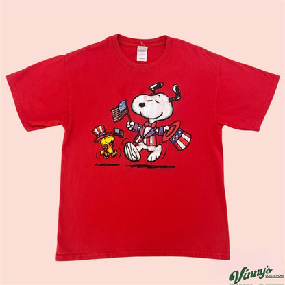 Vintage Peanuts Snoopy 4th of July Uncle Sam Shirt Mens Large