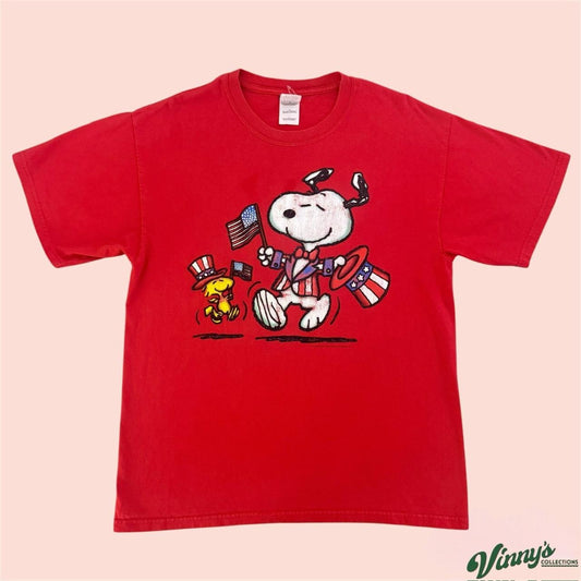 Vintage Peanuts Snoopy 4th of July Uncle Sam Shirt Mens Large