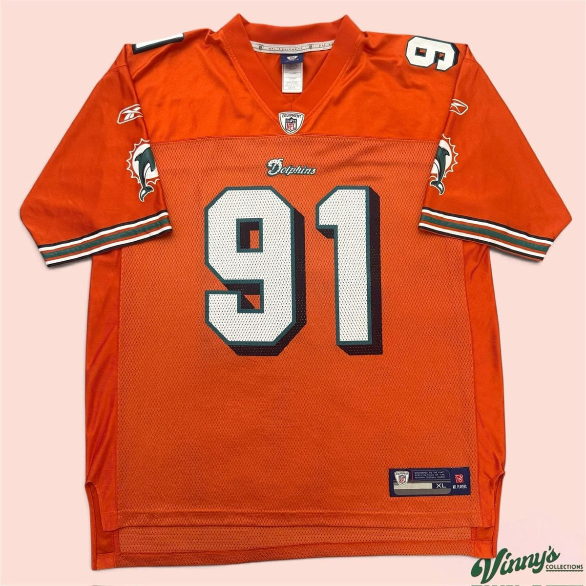 Vintage 00s Reebok NFL Miami Dolphins Cameron Wake Football Jersey Mens XL