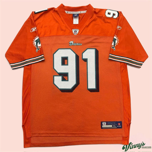 Vintage 00s Reebok NFL Miami Dolphins Cameron Wake Football Jersey Mens XL