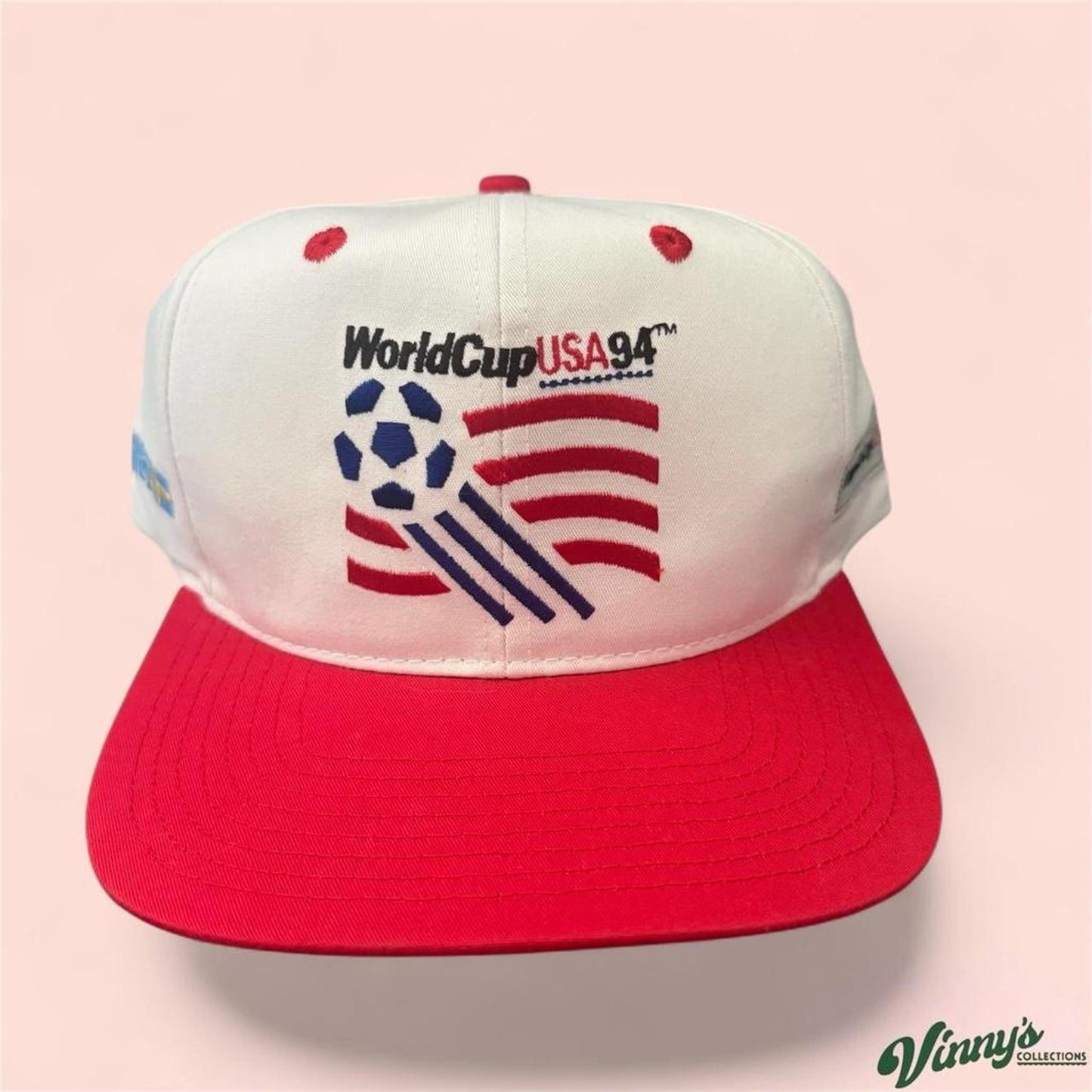 Vintage 90s 1994 World Cup Sweden White Soccer Snapback Hat