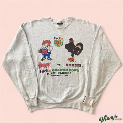1996 Nebraska Cornhuskers Virginia Tech Hokies College Sweatshirt Mens 2XL