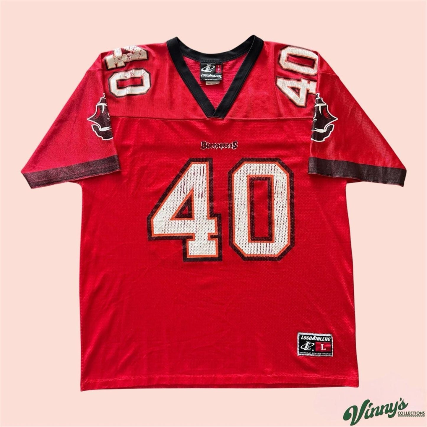 Logo Athletic NFL Tampa Bay Buccaneers Mike Alstott Red Jersey Mens Large