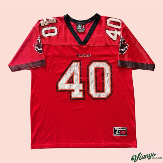 Logo Athletic NFL Tampa Bay Buccaneers Mike Alstott Red Jersey Mens Large