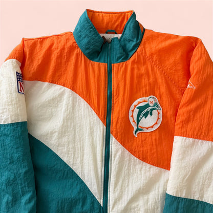 Vintage Apex One NFL Miami Dolphins Football Puffer Jacket Mens 2XL