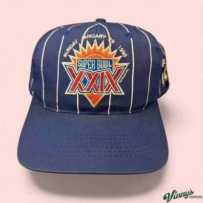 Vintage 1995 NFL Super Bowl XXIX Pinstripe Football Snapback Hat