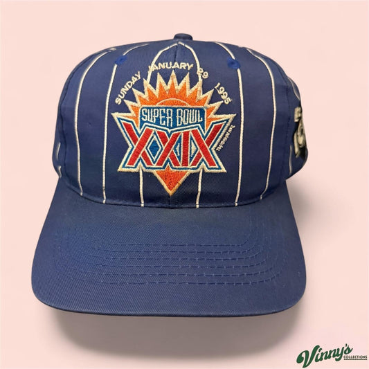 Vintage 1995 NFL Super Bowl XXIX Pinstripe Football Snapback Hat