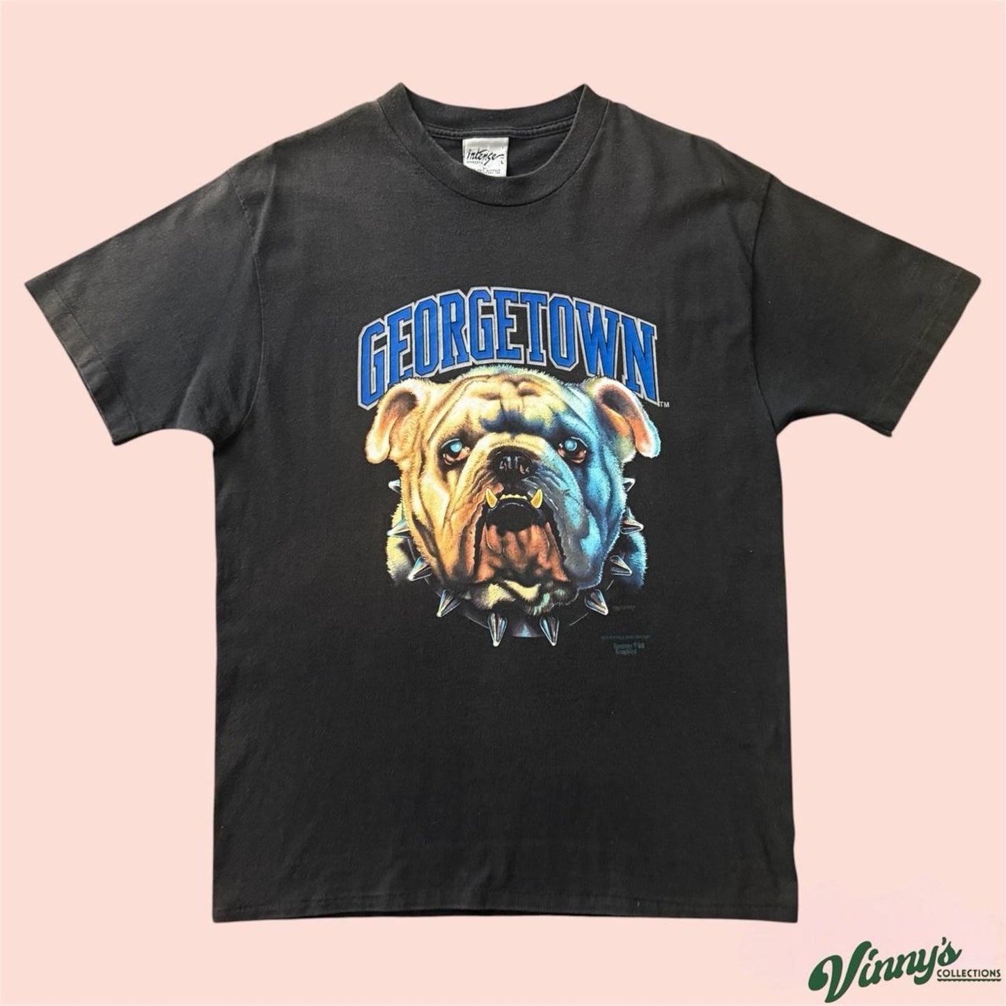 Vintage Intense Mascots NCAA Georgetown Hoyas Bulldog College Shirt Mens Large