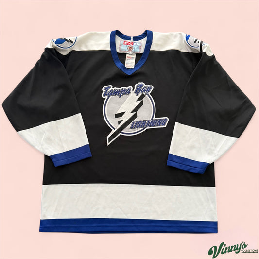 Vintage CCM NHL Tampa Bay Lightning Hockey Jersey Mens Large