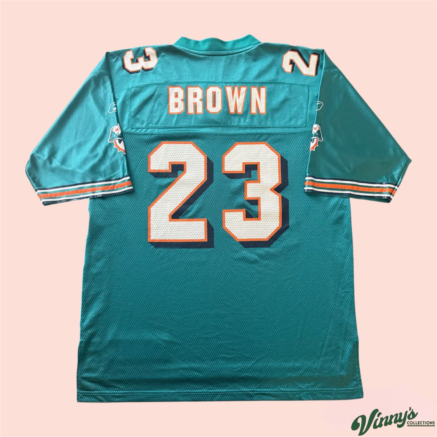 Reebok NFL Miami Dolphins Ronnie Brown Football Jersey Mens Large