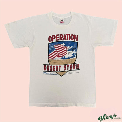 Vintage 90d Fruit of the Loom Operation Desert Storm Shirt Mens Medium