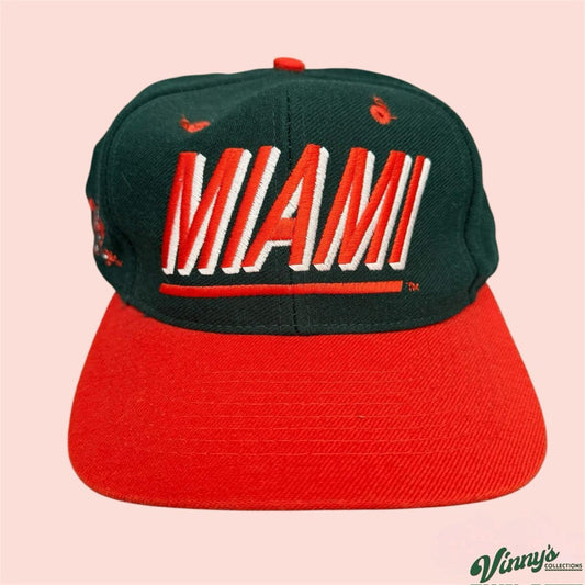 Vintage 90s Top of the World Miami Hurricanes Fitted Hat 7 1/8