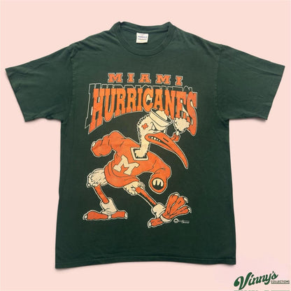 Vintage 90s Mendez Sportswear Miami Hurricanes College Shirt Mens Large