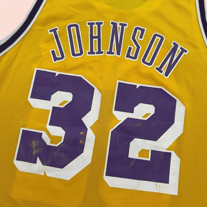 Vintage 90s Champion Los Angeles Lakers Magic Johnson Basketball Jersey Mens XL
