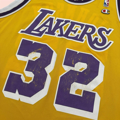 Vintage 90s Champion Los Angeles Lakers Magic Johnson Basketball Jersey Mens XL