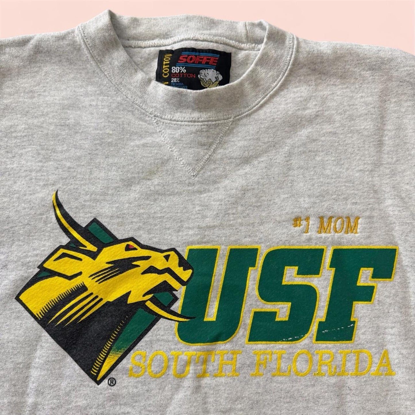 Vintage Soffe USF Bulls South Florida Mom College Crewneck Sweatshirt Mens Large