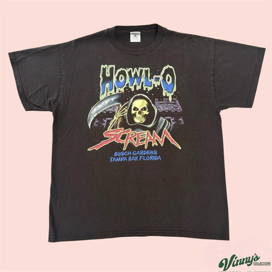 Vintage 90s Delta Busch Gardens Tampa Howl-O-Scream Shirt Mens Large