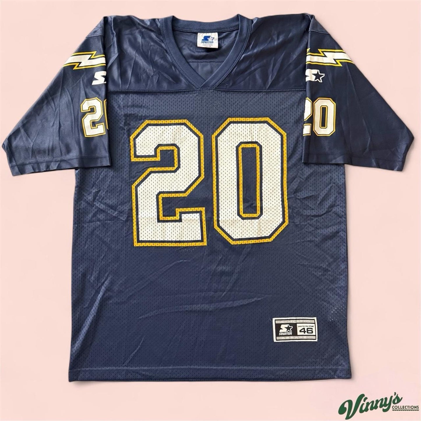 Starter NFL San Diego Chargers Natrone Means Football Jersey Mens 46 Medium