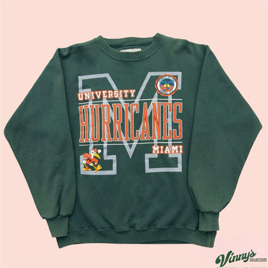Vintage 90s Galt Sand Miami Hurricanes Crewneck Sweatshirt Mens Medium