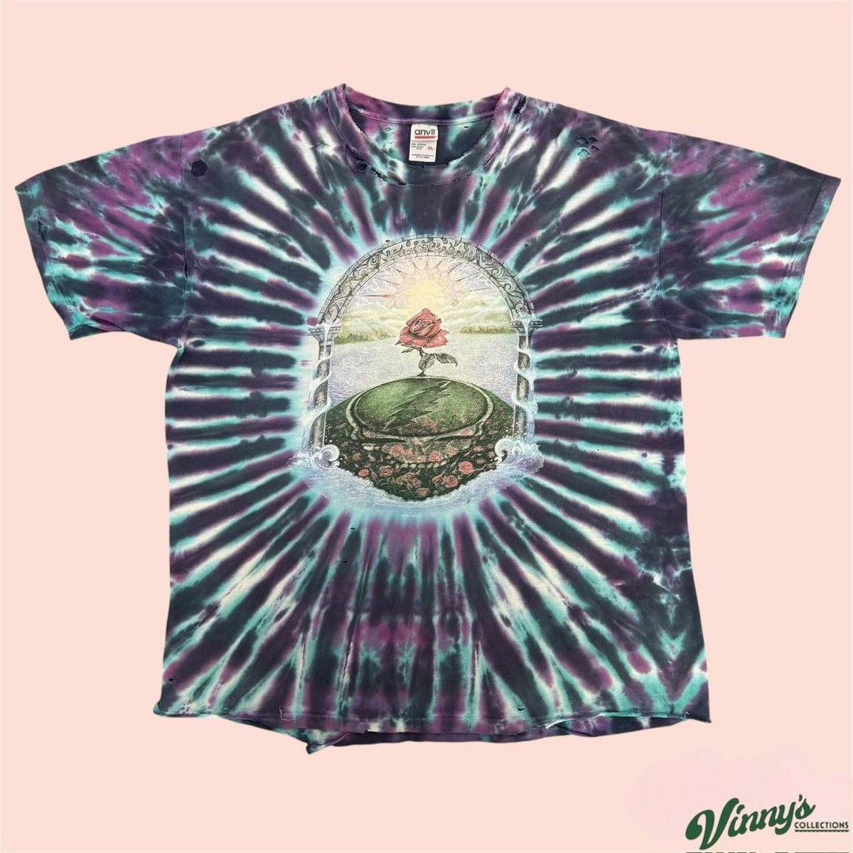 Vintage Thrashed Grateful Dead 2003 Summer Getaway Tour Tie Dye Shirt Mens XL