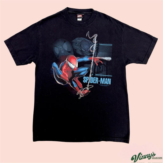 Vintage 00s Y2K 2002 Marvel Mad Engine Spider Man Shirt Mens Large