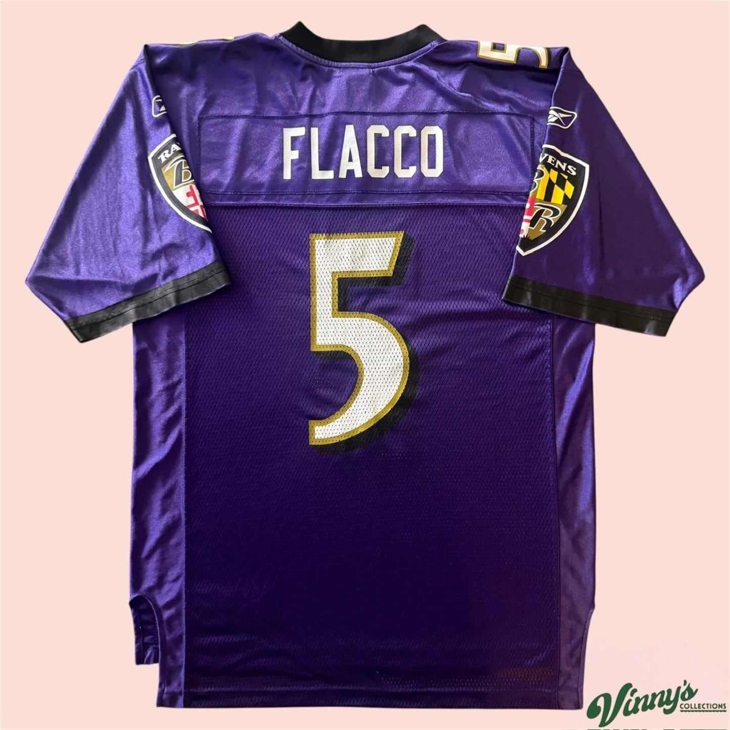 Vintage Reebok NFL Baltimore Ravens Joe Flacco Football Jersey Mens Medium