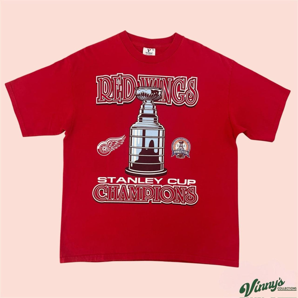 Vintage Yazbek Detroit Red Wings 2002 Stanley Cup Champions Shirt Mens Large