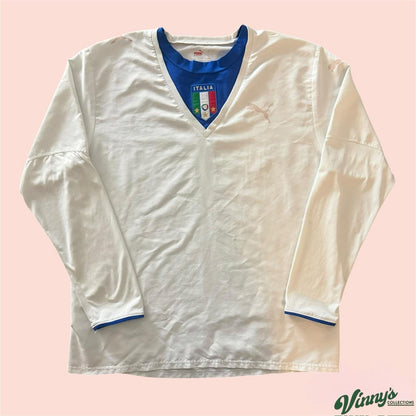 Vintage 00s Puma Italy 2006 World Cup LS Soccer Jersey Kit Mens Large