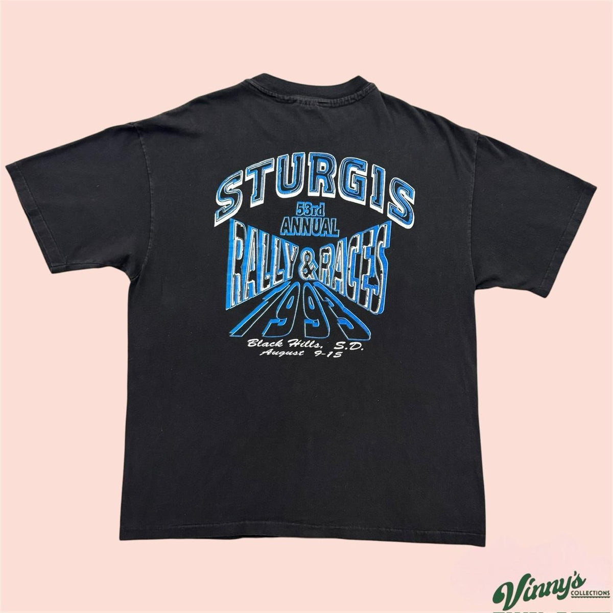 Vintage 90s Hanes Beefy 1993 Sturgis Black Hills Biker Shirt Mens Large