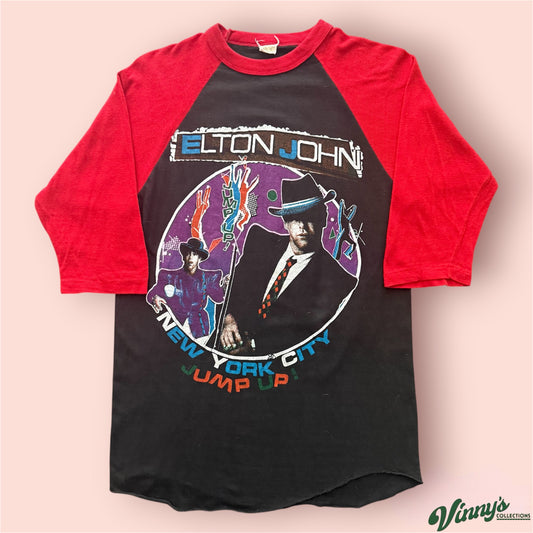 Vintage 1982 Elton John Jump Up! Tour New York Baseball Shirt Mens Medium
